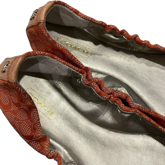 Coach Women’s 6.5 Orange Logo Ballet Flats Slip On Shoes S5 - Picture 7 of 7